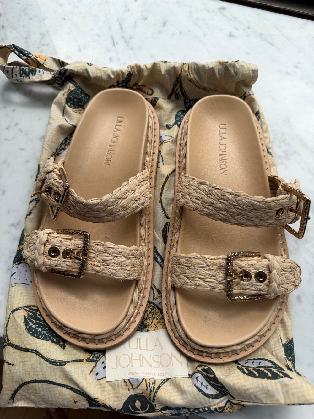 Ulla Johnson Kiera Raffia Slide sandal